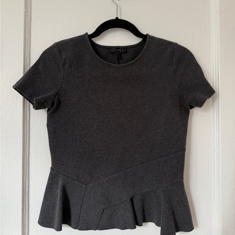 Charcoal Gray Peplum Top